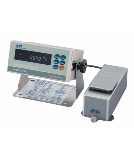 A&D AD-4212A-1000 Production Weighing System, 1100 g x 0.001 g, with RS-232C