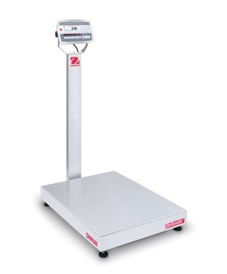 Ohaus D52XW250RTV3 Defender 5000 Column Mount Bench Scale with Stainless Steel Indicator, 500 lb x 0.1 lb, NTEP Certified