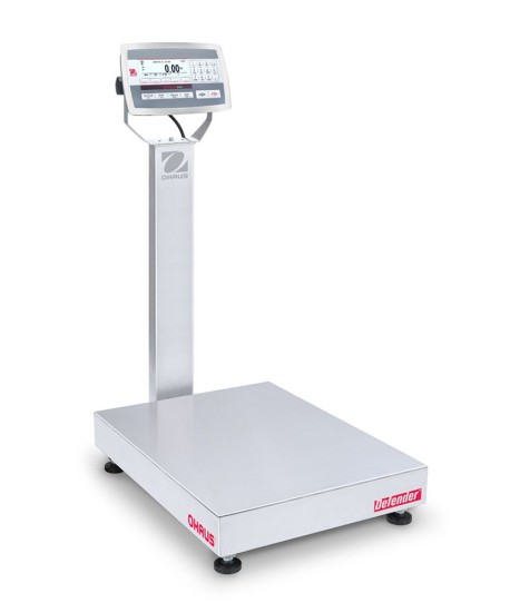 Ohaus D52XW125RTX2 Defender 5000 Column Mount Bench Scale with Stainless Steel Indicator, 250 lb x 0.05 lb, NTEP Certified