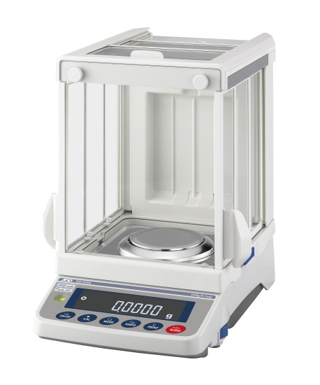 A&D Apollo GX-124A Analytical Balance, 122 g x 0.0001 g with internal calibration and 8.8" high breeze break