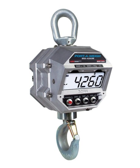 MSI-4260M Port-A-Weigh Industrial Digital Crane Scale with 12V SLA battery, 2000 lb x 1 lb, NTEP approved