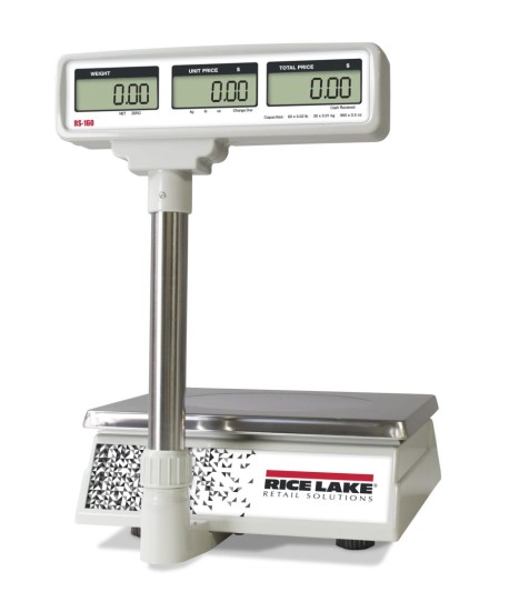Rice Lake Weighing RS-130 Battery Operated Price Computing Scale with Pole, 30 lb x 0.01 lb, NTEP approved
