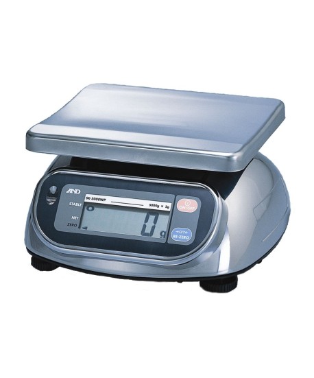 A&D SK-WP Series SK-2000WP Washdown Digital Scale, 2000 g x 1 g, NTEP approved & NSF listed