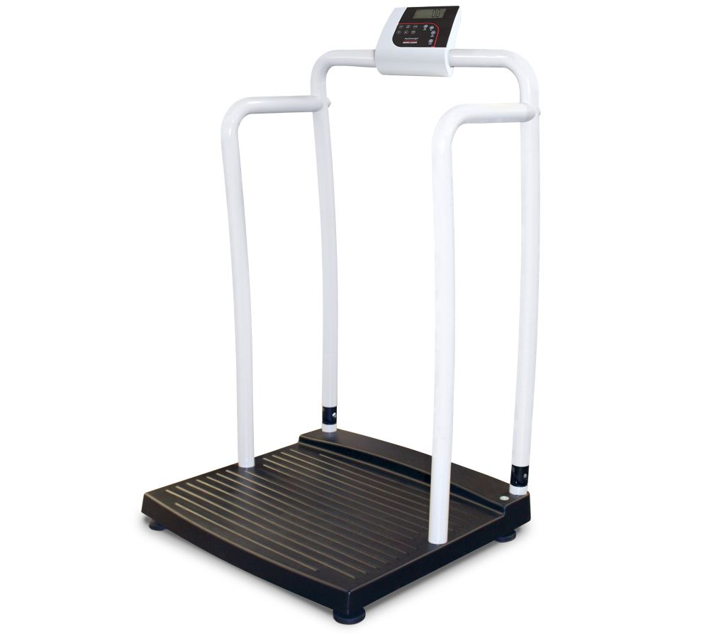 Rice Lake Weighing 250-10-2 Bariatric Handrail Scale, 1000 lb x 0.2 lb, with USB
