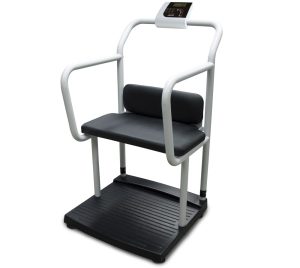 Rice Lake Weighing 250-10-4 Bariatric Handrail Scale with Chair Seat, 1000 lb x 0.2 lb, with USB