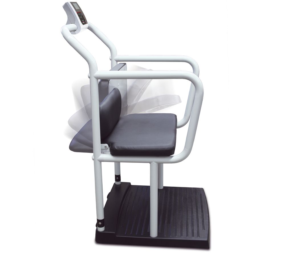 Rice Lake Weighing 250-10-4 Bariatric Handrail Scale with Chair Seat, 1000 lb x 0.2 lb, with USB