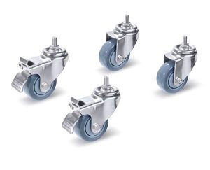 Stainless steel wheel kit for Defender bases up to 300 lb capacity (OHA-PN 30616409)