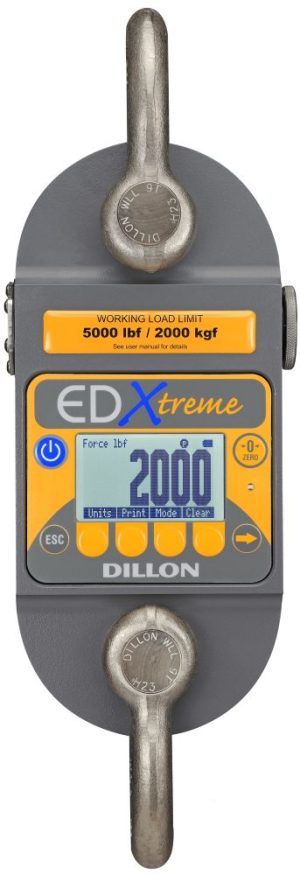 Dillon EDX-Blue-10T "Blue" EDXtreme Dynamometer, 25,000 lbf, with two shackles and storage case