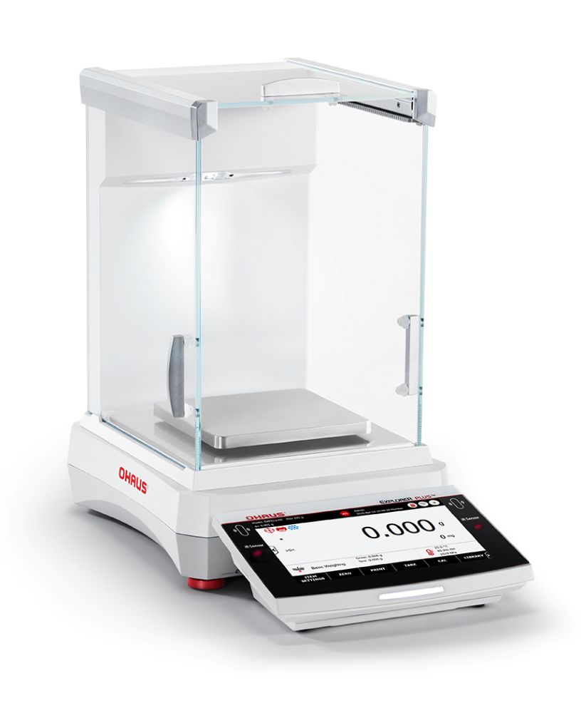 Ohaus EXP1203/AD Explorer Plus Precision Balance, 1200 g x 1 mg, Auto Door and Ionizer