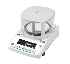 A&D Fortis Series FX-123WP Precision Balance, 122 g x 0.001 g, IP65 with plastic 3.5" breeze break