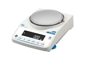 A&D Fortis Series FZ-1202WP Precision Balance, 1220 g x 0.01 g, IP65 with internal calibration