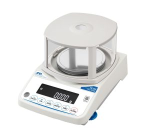 A&D Fortis Series FZ-123 Precision Balance, 122 g x 0.001 g, with internal calibration and plastic 3.5" breeze break