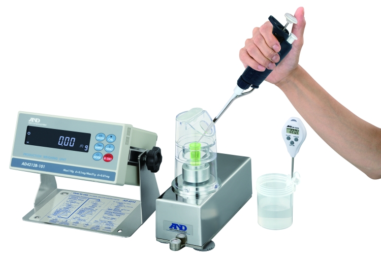 A&D AD-4212B-PT Pipette Tester, 110/31 g x 0.1/0.01 mg