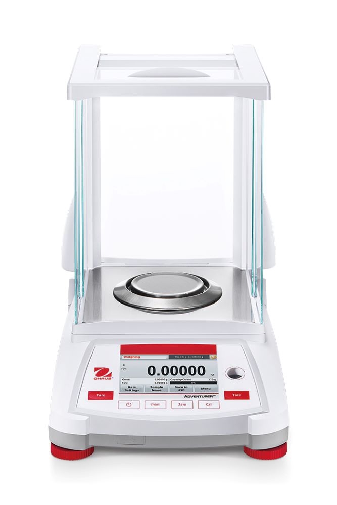 Ohaus AX225D Adventurer Semi-Micro Balance, 102/220 g x 0.01/.1 mg, AutoCal