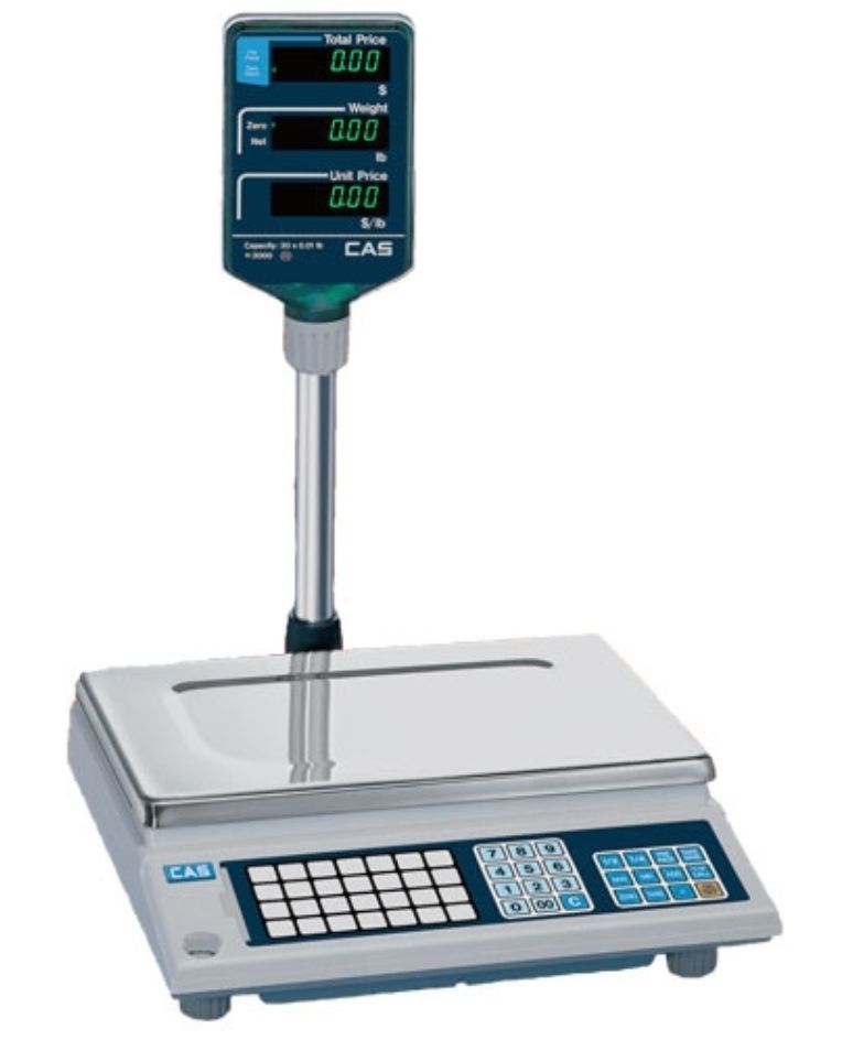 CAS AP-1 Series Model AP-1-60 Price Computing Scale, 30/60 lb x 0.01/0.02 lb, NTEP approved