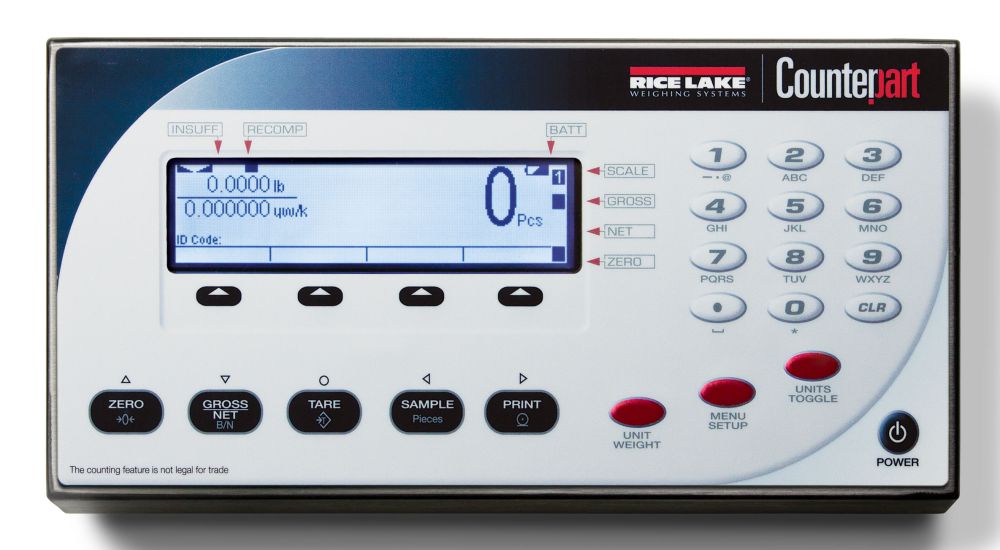 Rice Lake Weighing Counterpart Single Channel Indicator (indicator only), NTEP approved (RLW-PN 118788)
