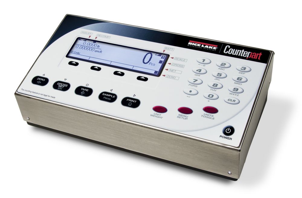 Rice Lake Weighing Counterpart CP-2 Dual Channel Indicator with DIGI S-YC base system and bracket, 2 lb x 0.0002 lb