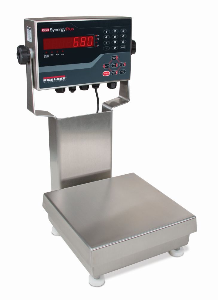 Rice Lake Weighing Ready-n-Weigh System CW-90B Bench Scale with 680 Synergy indicator, 25 lb capacity, 12" x 12" platform, NTEP approved