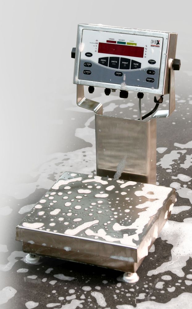 Rice Lake Weighing CW-90X Series Washdown Over/Under Checkweigher, 10 kg x 0.002 kg, 12" x 12" platform, 230VAC, NTEP approved