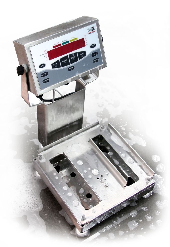 Rice Lake Weighing CW-90X Series Washdown Over/Under Checkweigher, 10 kg x 0.002 kg, 12" x 12" platform, 230VAC, NTEP approved