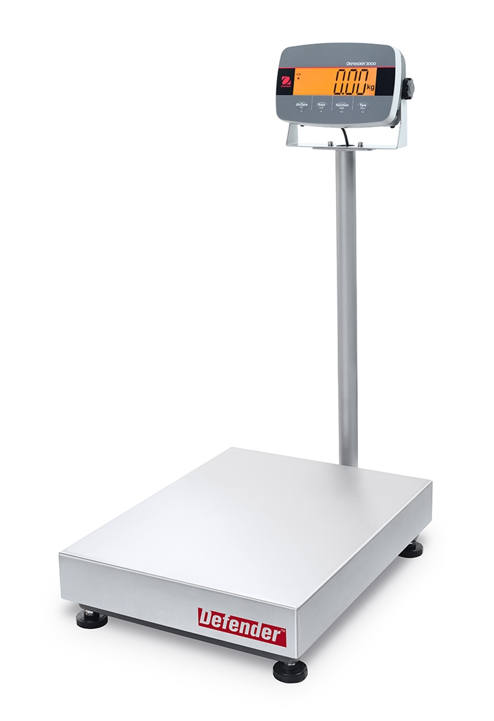 Ohaus D33P75B1L2 Defender 3000 Column Mount Bench Scale, 150 lb x 0.05 lb, NTEP Certified