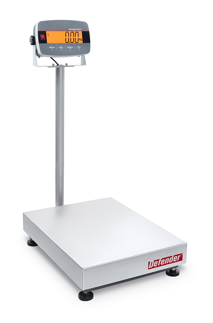Ohaus D33P75B1L2 Defender 3000 Column Mount Bench Scale, 150 lb x 0.05 lb, NTEP Certified