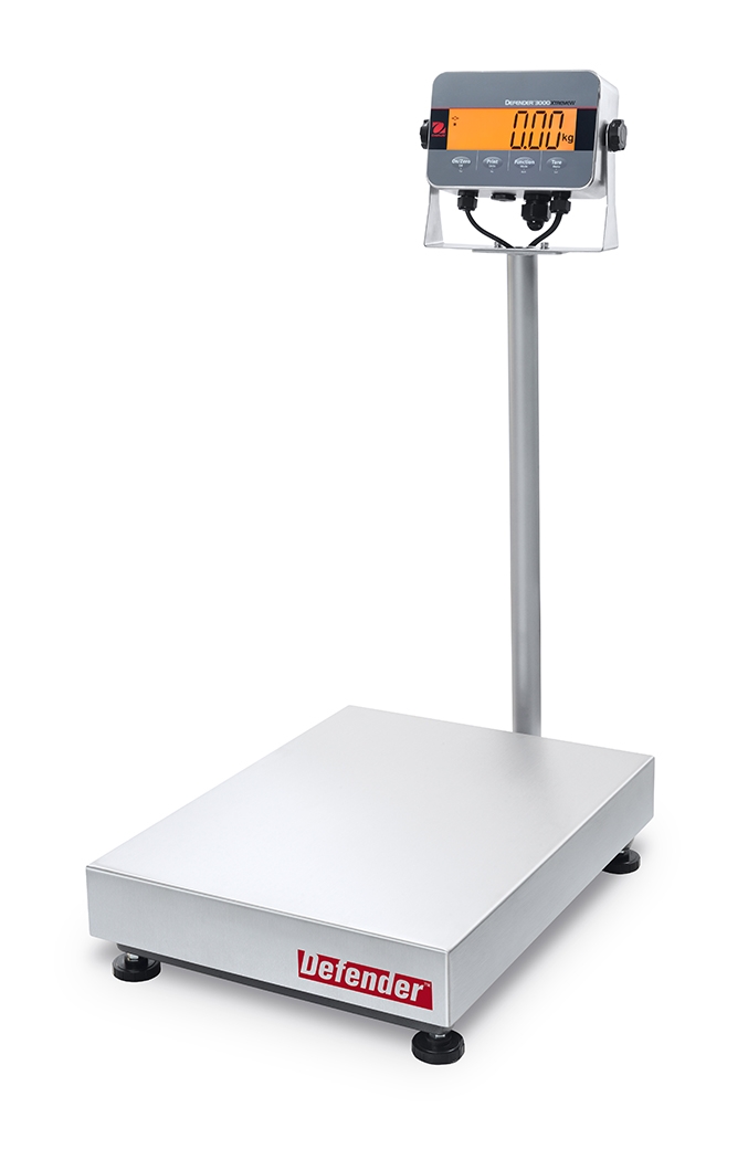 Ohaus D33XW75B1L2 Defender 3000 Column Mount Hybrid Bench Scale, 150 lb x 0.05 lb, NTEP Certified
