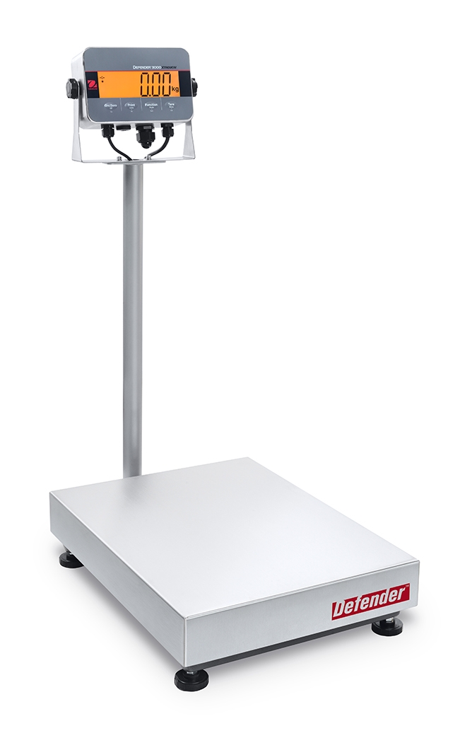 Ohaus D33XW75B1L2 Defender 3000 Column Mount Hybrid Bench Scale, 150 lb x 0.05 lb, NTEP Certified
