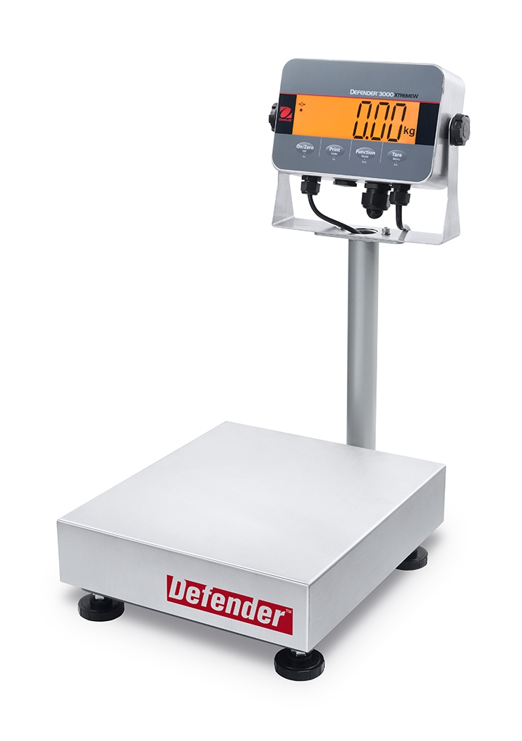 Ohaus D33XW75B1R1 Defender 3000 Column Mount Hybrid Bench Scale, 150 lb x 0.05 lb, NTEP Certified