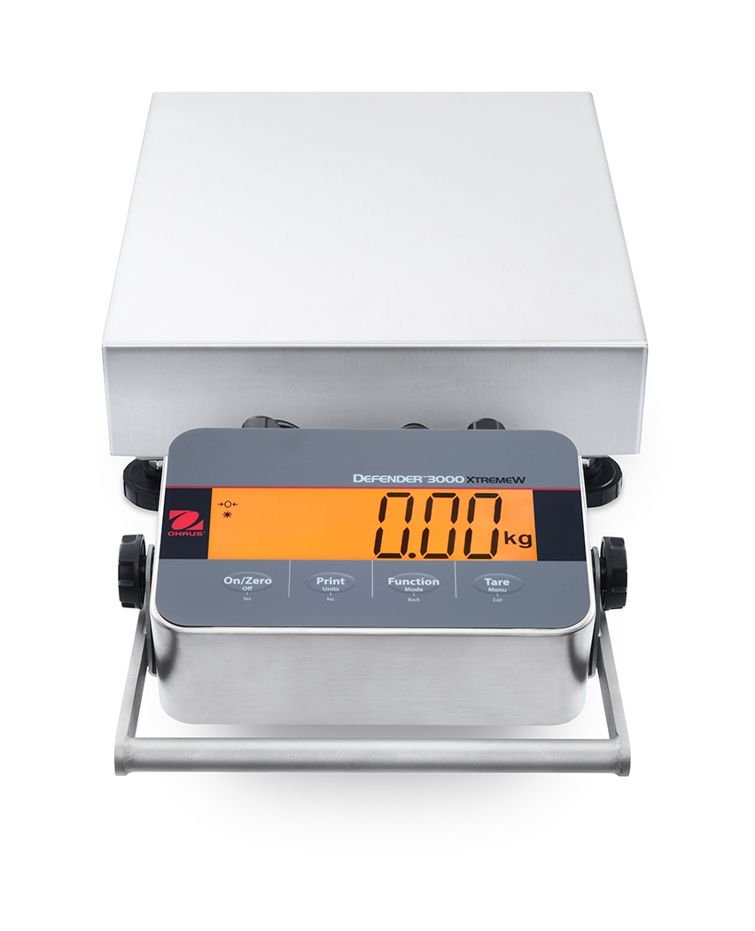 Ohaus D33XW30C1R5 Defender 3000 Front Mount Washdown Bench Scale, 60 lb x 0.02 lb, NTEP Certified