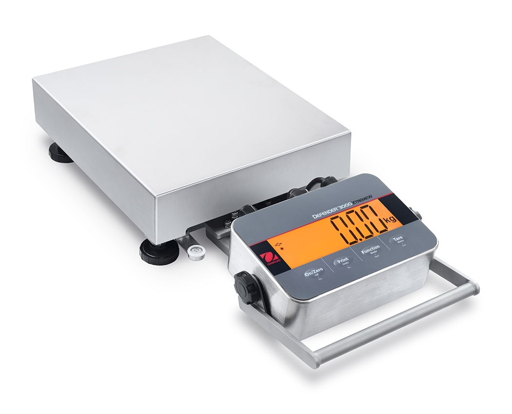 Ohaus D33XW30C1R5 Defender 3000 Front Mount Washdown Bench Scale, 60 lb x 0.02 lb, NTEP Certified