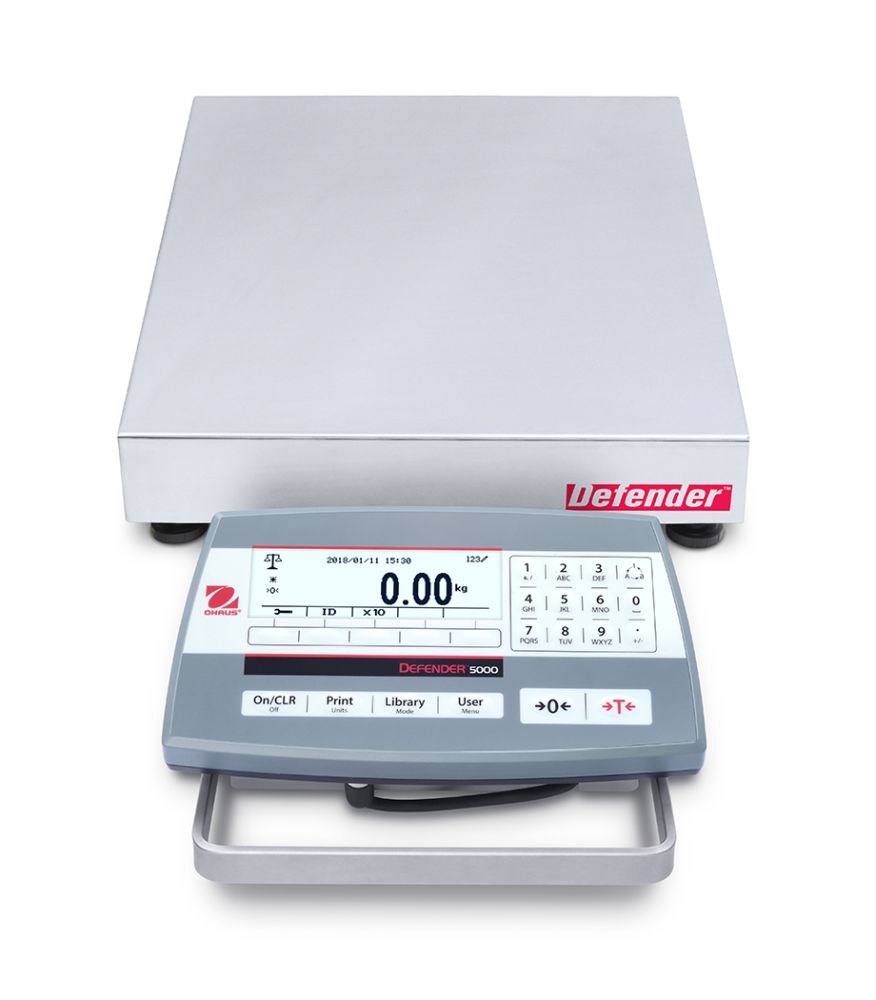 Ohaus D52P50RQR5 Defender 5000 Low Profile Bench Scale with ABS Indicator, 100 lb x 0.02 lb, NTEP Certified