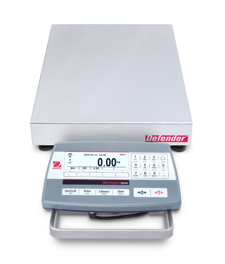 Ohaus D52P50RTR5 Defender 5000 Low Profile Bench Scale with ABS Indicator, 100 lb x 0.02 lb, NTEP Certified