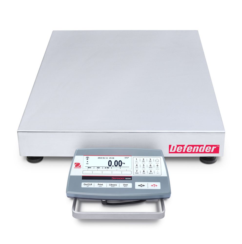 Ohaus D52P50RQL5 Defender 5000 Low Profile Bench Scale with ABS Indicator, 100 lb x 0.02 lb, NTEP Certified