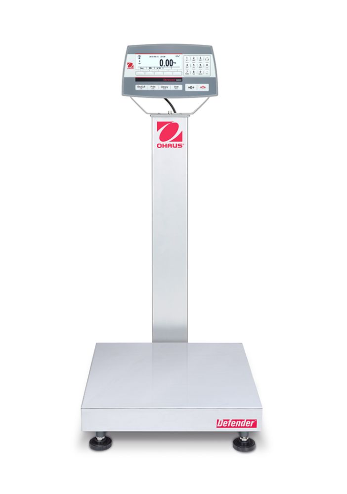 Ohaus D52P50RQL2 Defender 5000 Column Mount Bench Scale with ABS Indicator, 100 lb x 0.02 lb, NTEP Certified
