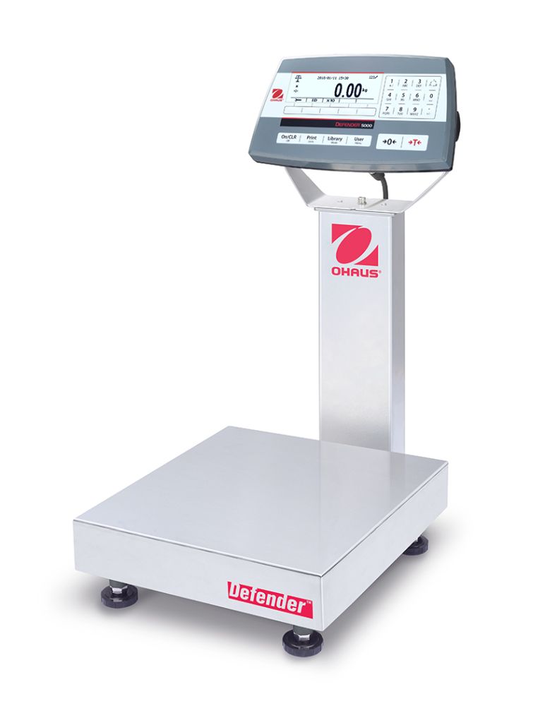 Ohaus D52P12RQR1 Defender 5000 Column Mount Bench Scale with ABS Indicator, 25 lb x 0.005 lb, NTEP Certified
