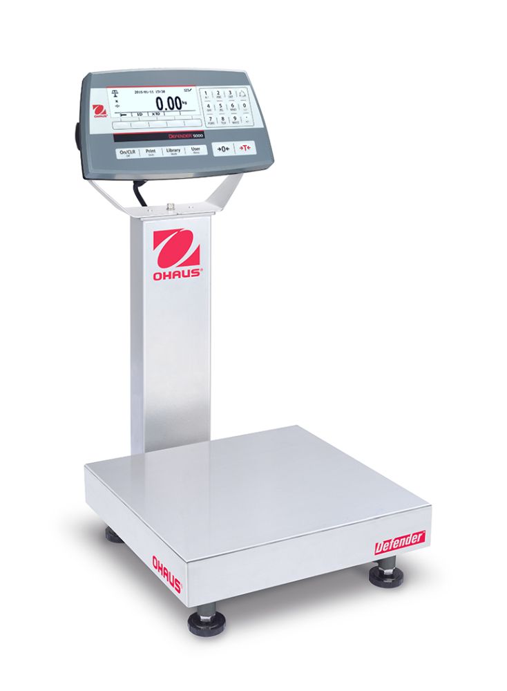 Ohaus D52P12RQR1 Defender 5000 Column Mount Bench Scale with ABS Indicator, 25 lb x 0.005 lb, NTEP Certified