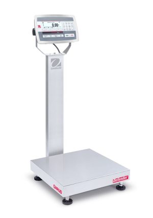 Ohaus D52XW50RQL2 Defender 5000 Column Mount Bench Scale with Stainless Steel Indicator, 100 lb x 0.02 lb, NTEP Certified