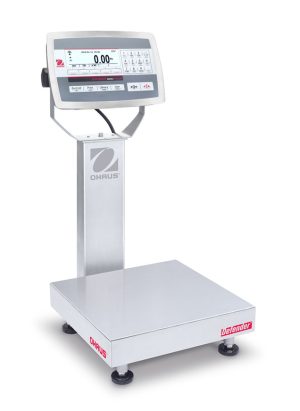 Ohaus D52XW50RQR1 Defender 5000 Column Mount Bench Scale with Stainless Steel Indicator, 100 lb x 0.02 lb, NTEP Certified