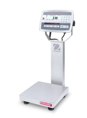 Ohaus D52XW12WQS6 Defender 5000 Column Mount Washdown Bench Scale, 25 lb x 0.005 lb, NTEP Certified