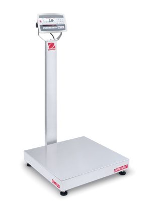 Ohaus D52XW125RQV3 Defender 5000 Column Mount Bench Scale with Stainless Steel Indicator, 250 lb x 0.05 lb, NTEP Certified
