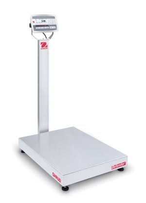 Ohaus D52XW250RTV3 Defender 5000 Column Mount Bench Scale with Stainless Steel Indicator, 500 lb x 0.1 lb, NTEP Certified