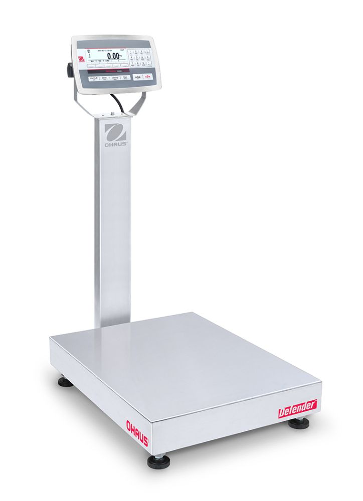 Ohaus D52XW50RTX2 Defender 5000 Column Mount Bench Scale with Stainless Steel Indicator, 100 lb x 0.02 lb, NTEP Certified