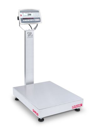 Ohaus D52XW250RTX2 Defender 5000 Column Mount Bench Scale with Stainless Steel Indicator, 500 lb x 0.1 lb, NTEP Certified