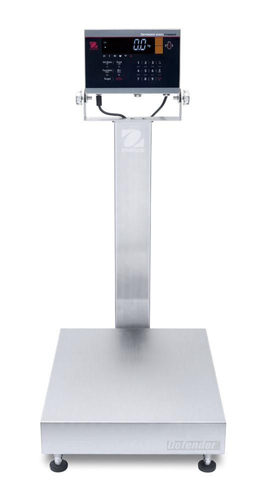 Ohaus D61XWE150K1L7 Defender 6000 Column Mount Extreme Washdown Bench Scale, 300 lb x 0.1 lb, NTEP Certified