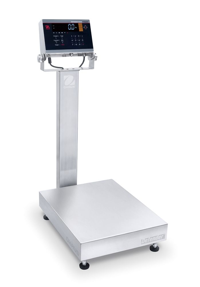 Ohaus D61XWE150K1L7 Defender 6000 Column Mount Extreme Washdown Bench Scale, 300 lb x 0.1 lb, NTEP Certified