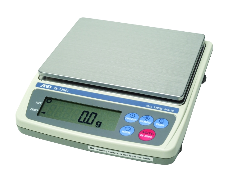A&D Everest Series EK-2000i Compact Balance, 2000 g x 0.1 g