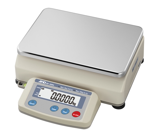 A&D EK-L Series EK-30KL Precision Bench Scale, 30 kg x 1 g