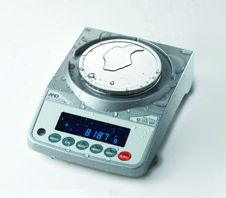 A&D FX-120iWPN IP65 Waterproof Precision Balance, 122 g x 0.01 g, NTEP approved, with breeze break (3.4" high)