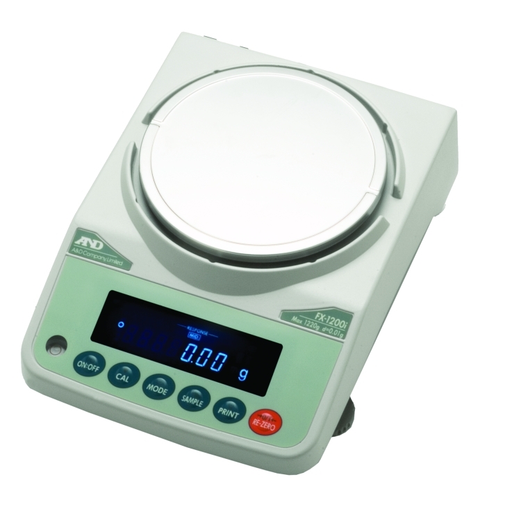 A&D FX-2000iWPN IP65 Waterproof Precision Balance, 2200 g x 0.1 g, NTEP approved